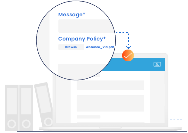 Illustration of HR tool to manage and retrieve employment documents